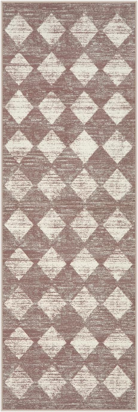Checkered Kitchen Runner Rug 2x6 Beige, Non Slip Washable Hallway Bathroom - Image 10
