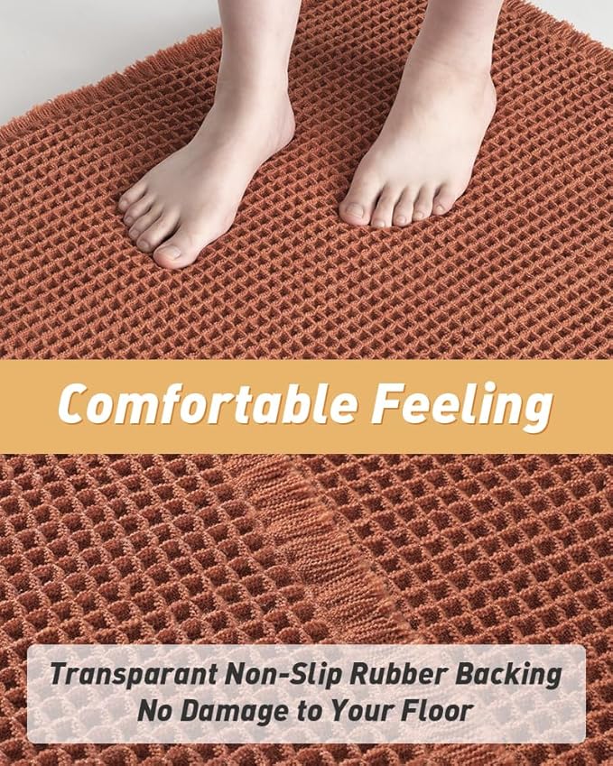 AMOAMI Upgraded Waffle Bath Mat, Super Absorbent Non Slip Bath Mats - Image 4