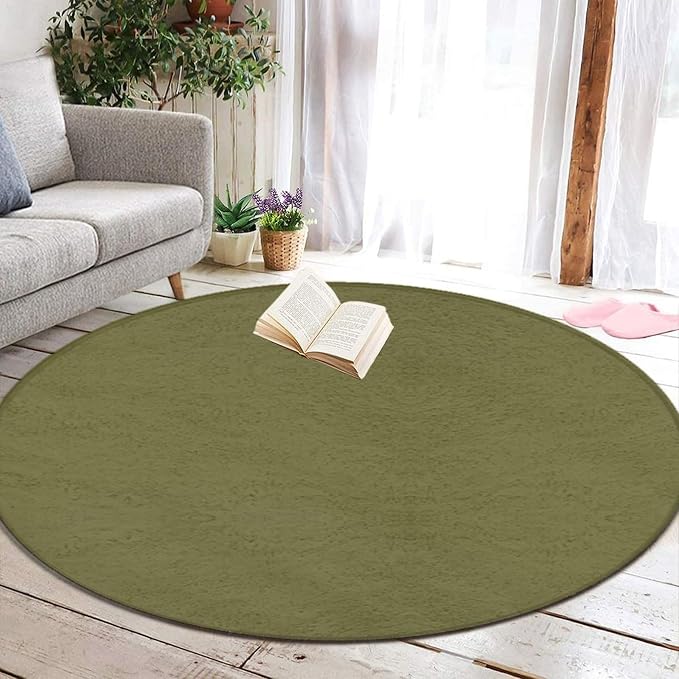 Room Sofa Yoga Soft Round Carpet, Home Decor Non Slip Kitchen Office Circle Rug - Image 5