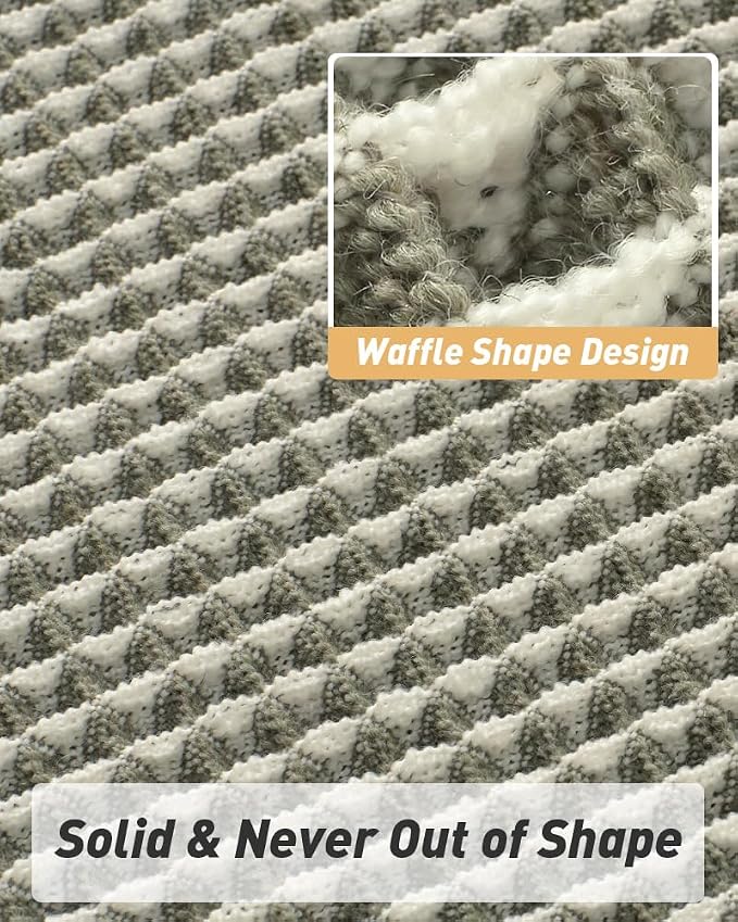 AMOAMI Upgraded Waffle Runner Rug Super Absorbent Non Slip Bath Mats - Image 4