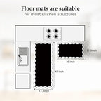 Arenarug Scalloped Black White Kitchen Mats Rugs Sets of 2 Cushioned Anti - Image 2