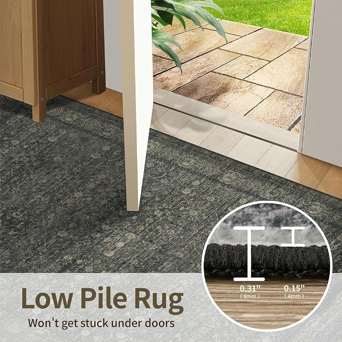 Rugxara 3x5 Washable Entryway Rug, Non Slip Boho Runner Rugs - Image 6