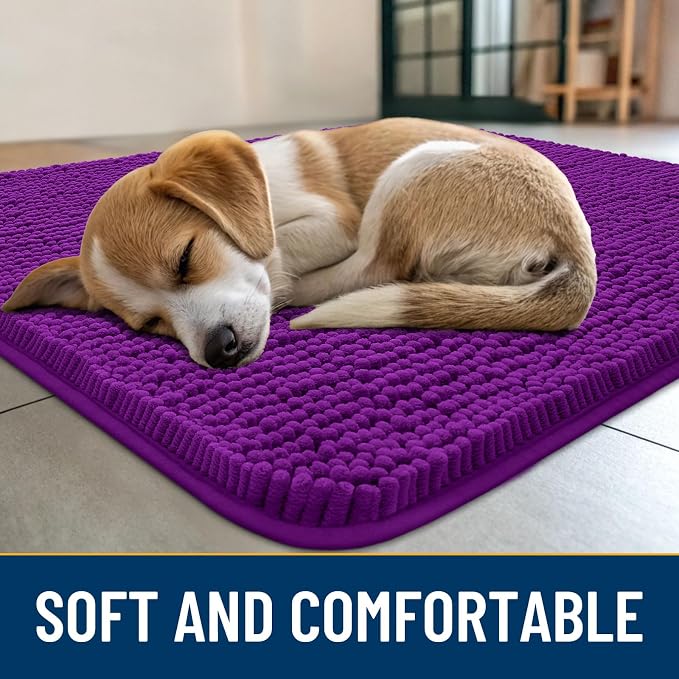 Smiry Dog Door Mat for Muddy Paws 30x20, Absorbent Dirt Trapper, Non-Slip - Image 2