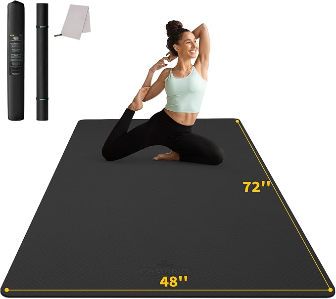 CAMBIVO Yoga Mat 72" x 48" Large Workout Mat by CAMBIVO