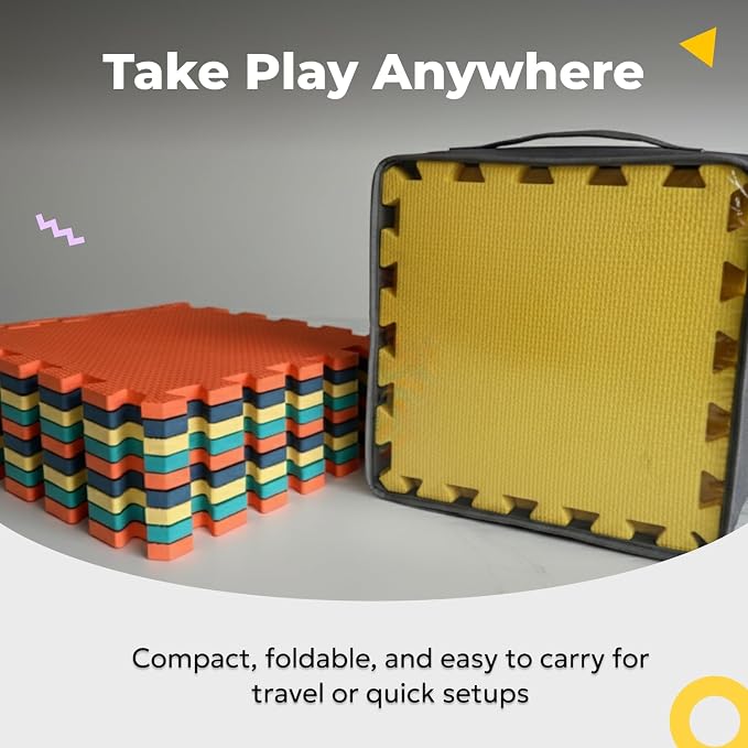 MioTetto Baby Play Mat, Comfortable Playtime Mat – Portable Foam Floor Tiles - Image 3