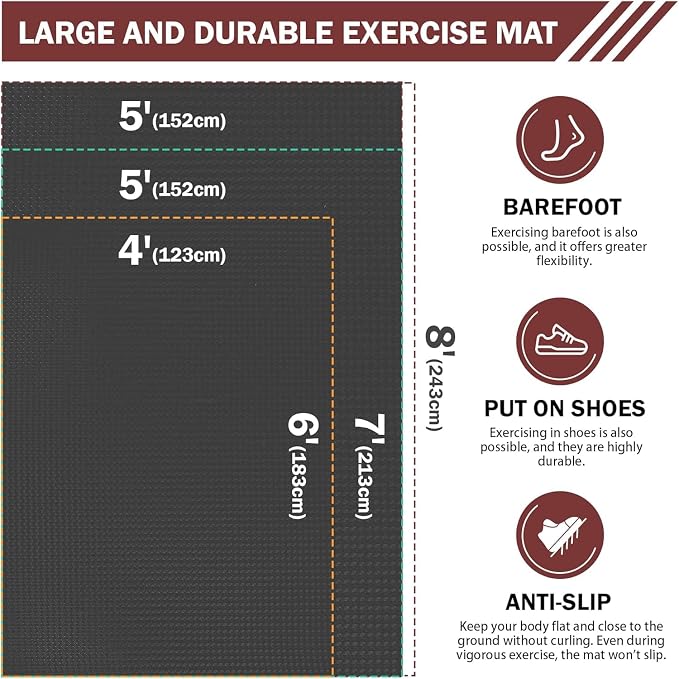 Stepwaver Extra Large Exercise Mat, Shoe-Friendly, Ultra Durable, Thick Large - Image 2