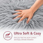 EasyJoy Faux Sheepskin Rug, Fluffy Faux Fur Rug, Ultra Soft Shag Area Rug - Image 6