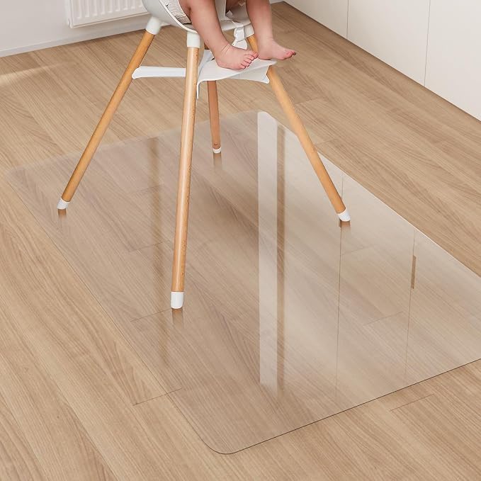 Area Floor Mat for Under High Chair, Spill Resistant Hard Floor Protector Cover by ZPAIAreaFloorProtector