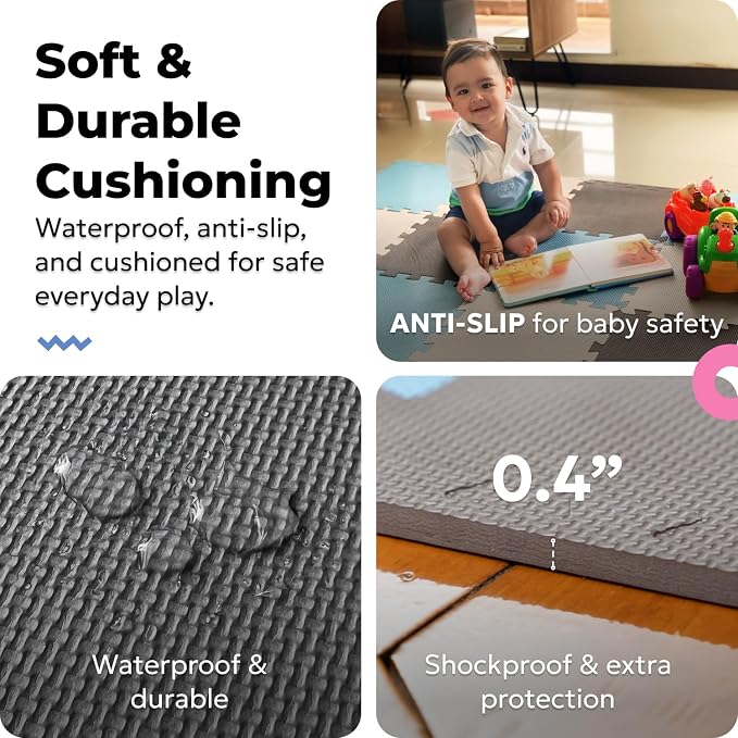 MioTetto Baby Play Mat, Comfortable Playtime Mat – Portable Foam Floor Tiles - Image 4