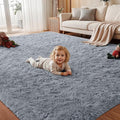 Area Rug for Living Room Bedroom: 6x9 Soft Fluffy Shag Rugs Upgrade Non-Slip by EXPEDIX