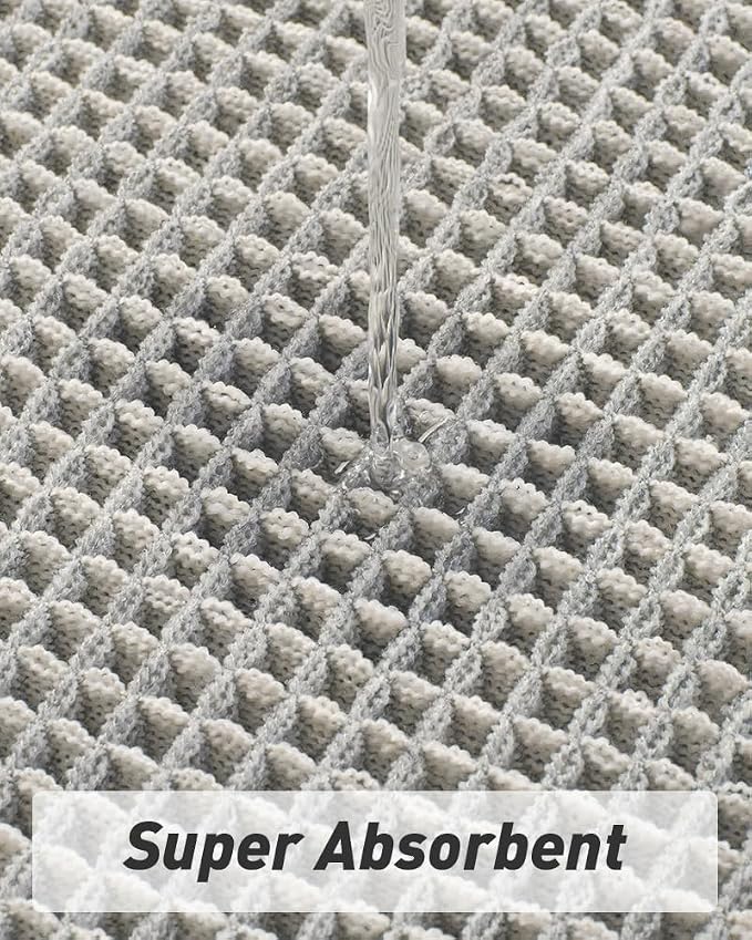 Upgraded Waffle Bath Mat, Super Absorbent Non Slip Bath Mats - Image 3