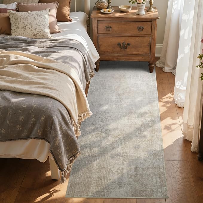 2x6 Ft Washable Runner Rug, Non-Slip Low Pile Hallway Kitchen Area Rug - Image 3