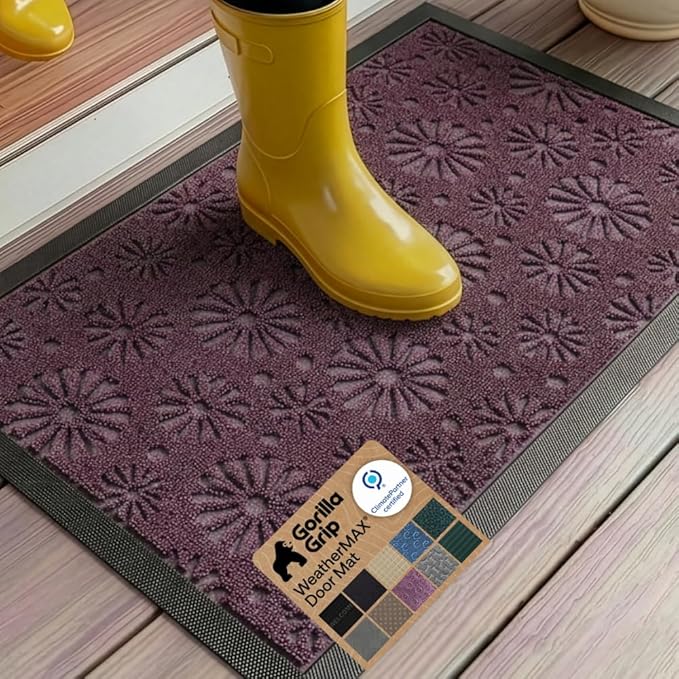 GORILLA GRIP 100% Waterproof All-Season WeatherMAX Doormat, Durable Natural by Unknown