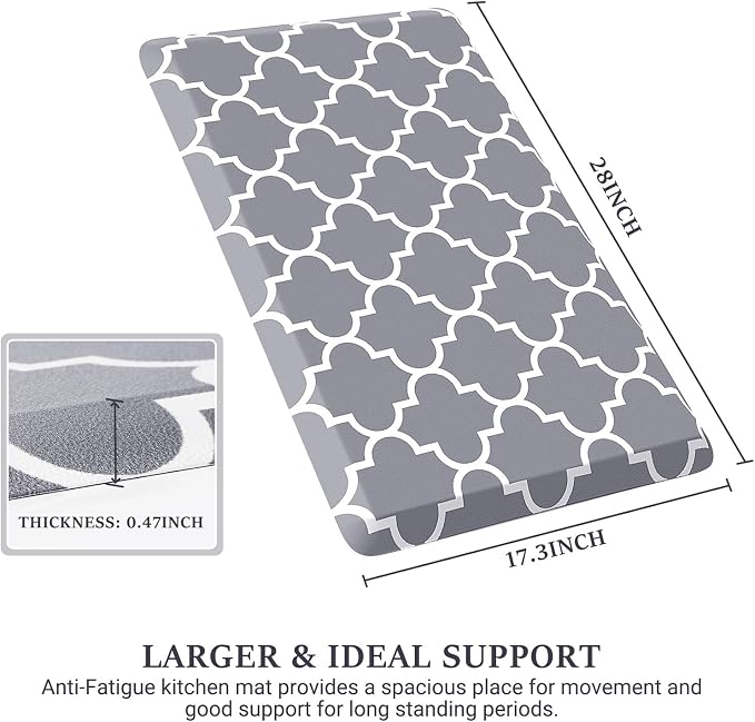 WISELIFE Kitchen Mat and Rugs Cushioned Anti-Fatigue, 17.3"x 28", Non Slip - Image 2
