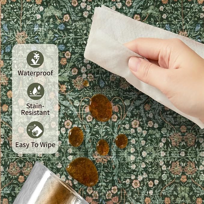 Rugxara 3x5 Rug for Entryway Bedroom, Vintage Retro Boho Throw Rug, Non Slip & - Image 9
