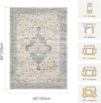 Rugxara 5X7 Taupe Washable Area Rug - Image 2