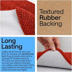 GORILLA GRIP Bath Rug Mat 30x20, Thick Soft Absorbent Chenille, Quick Dry - Image 3