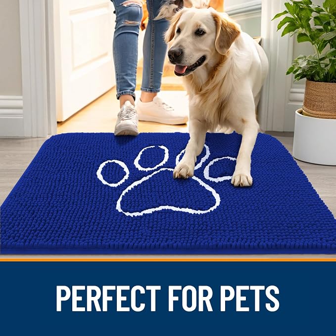 OLANLY Dog Door Mat for Muddy Paws 30x20, Paw Print Design, Absorbs Moisture - Image 6