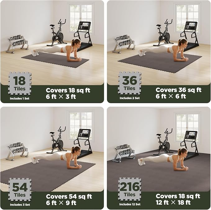 AIRHOP 18 PCS Gym Floor Mat, EVA Foam Puzzle Gym Mat, High-Density Interlocking - Image 5