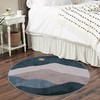 3ft Abstract Round Rug, Boho Washable Non-Slip Mountain Rugs - Image 7