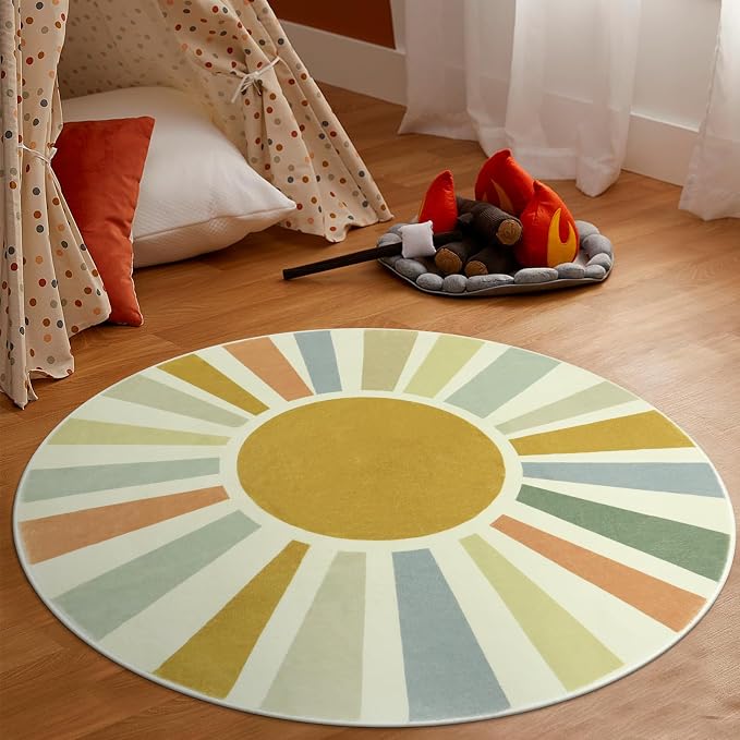 STARUIA Boho Round Rug 4 Ft Washable Area Rug - Image 7