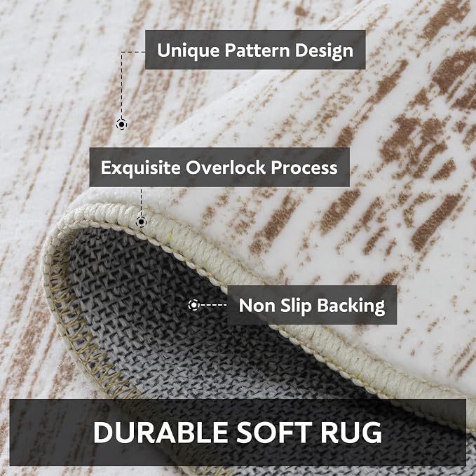 8x10 Area Rugs for Living Room Machine Washable Rug Distressed Indoor Carpet - Image 5
