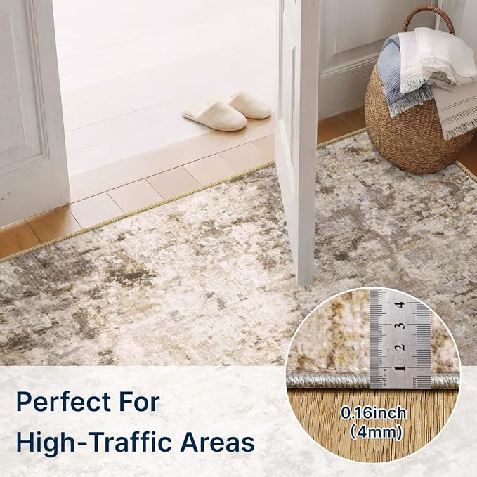 2x3 Rug for Entryway Hallway-No Slip Soft Carpets Modern Abstract Indoor Floor - Image 2