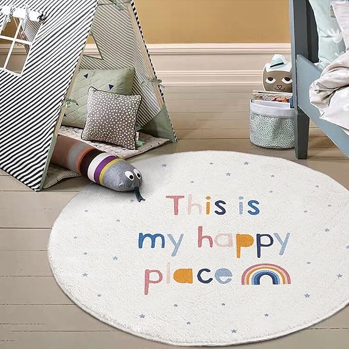 Poowe Round Kids Playroom Rug - Image 3