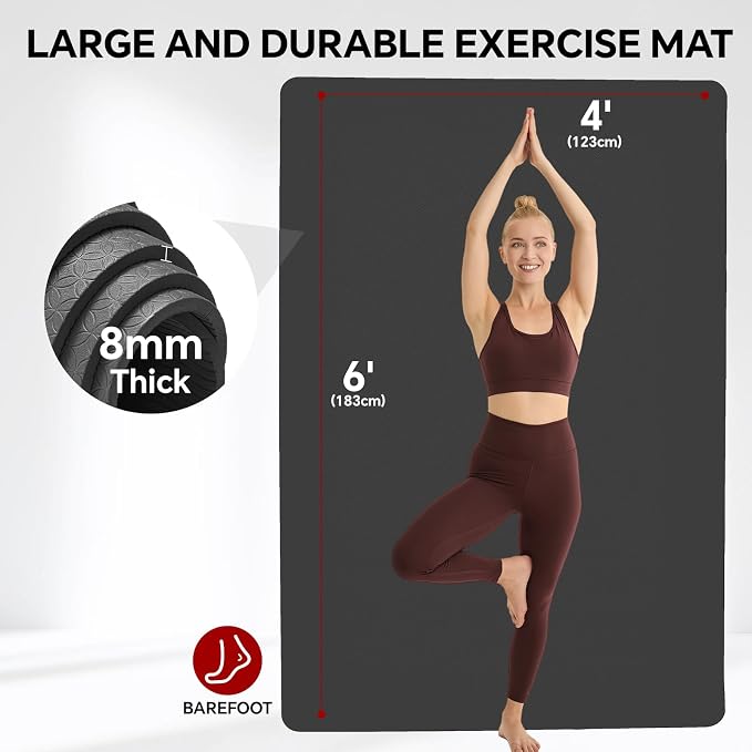 Stepwaver Extra Large Yoga Mat 6'x4', Ultra Durable, Wide Workout Mat, Wide - Image 2