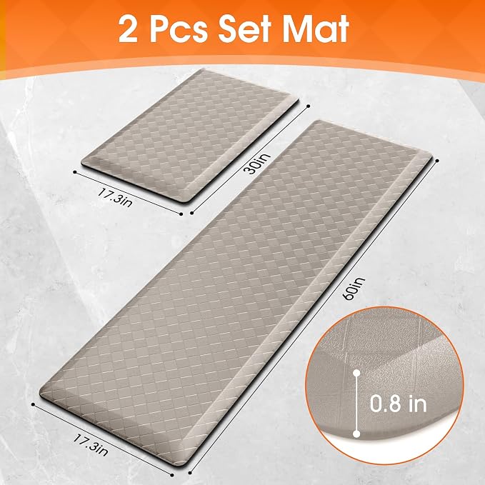 TranquilRelax 4/5 Inch Thick Anti-Fatigue Kitchen Mats 2Pcs, Cushioned Non-Slip - Image 2