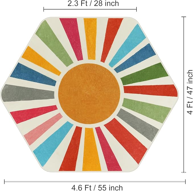 STARUIA Rainbow Machine Washable Rug - Image 2