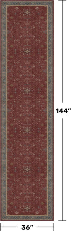 Large Burgundy 3x12 Long Runner Rug - Image 2