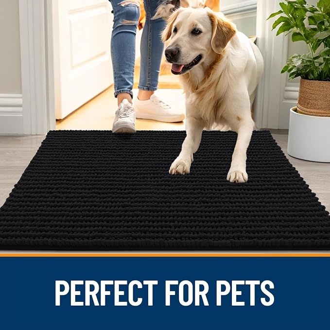 OLANLY Dog Door Mat for Muddy Paws 30x20, Ultra Absorbent Chenille Mud Doormat - Image 6