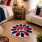 Trippy Happy Face Rug 4th of July Bathroom Rugs Patriotic Independence Day - Image 4