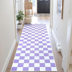 Terrug Purple and White Checkered Area Rug - Image 2