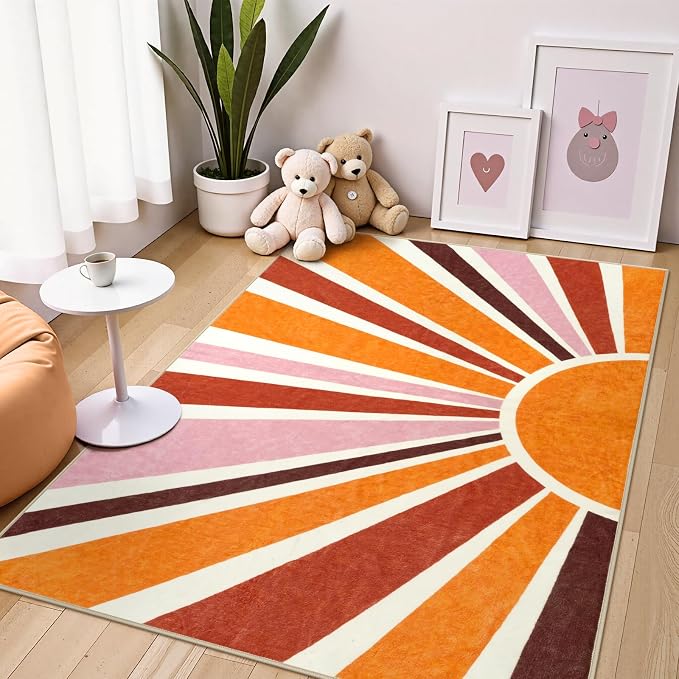 LIVEBOX Retro Sun Rug 4x6 Large Boho Rug - Image 2