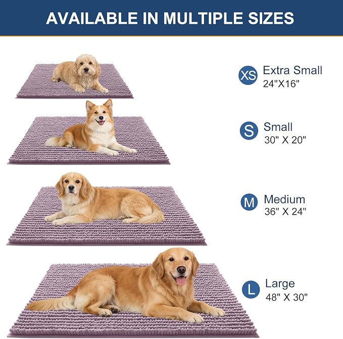OLANLY Dog Door Mat for Muddy Paws 44x24, Ultra Absorbent Chenille Mud Doormat - Image 2