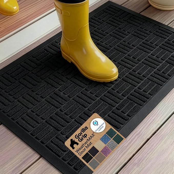 GORILLA GRIP 100% Waterproof All-Season WeatherMAX Doormat 35x23, US Designed by Unknown
