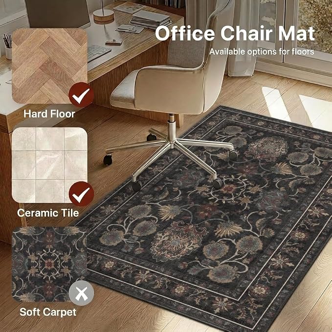 48"x72" Office Chair Mat for Hardwood Tile Floor, Under Desk Carpet Protector - Image 3