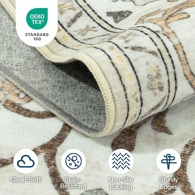 Lessymo Washable Area Rug for Living Room, 9x12 Large Rugs - Image 6