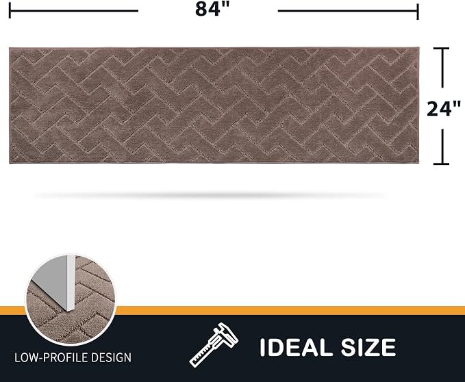 PURRUGS Dirt Trapping Door Mat 24" x 84", Non-Slip Machine Washable Entry Rug - Image 2
