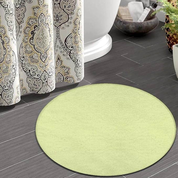 Machine Washable Modern Round Area Rug, Room Sofa Yoga Soft Round Carpet - Image 4
