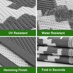 RURALITY Outdoor Rugs 6x9 Feet for Patios Clearance, Plastic Straw Waterproof - Image 6