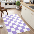 Terrug Purple and White Checkered Rug - Image 3