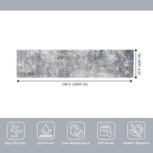 2x10 ft Washable Hallway Runner Rug – Non-Slip Stain-Resistant Low-Pile Long - Image 2