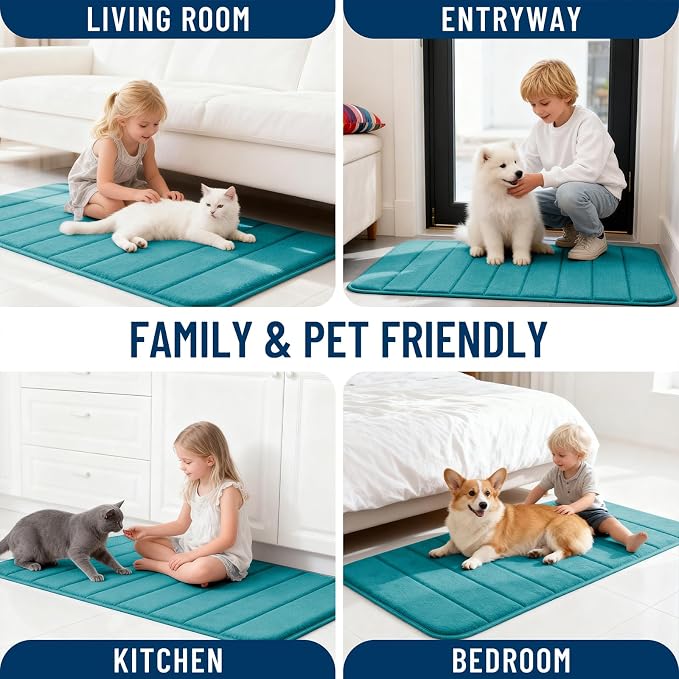 OLANLY Memory Foam Bath Mat 35x16, Super Soft Absorbent Bathroom Rugs, Quick Dry - Image 9