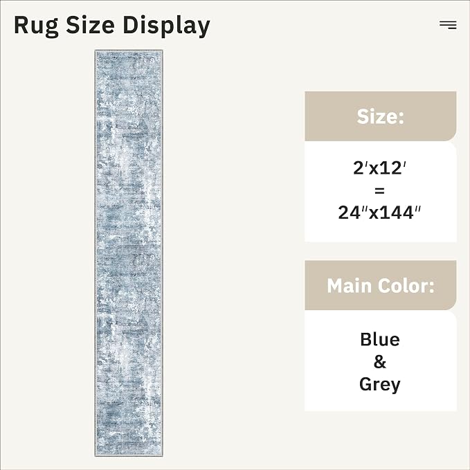 Soalmost Runner Rug 2x12 Washable Non-Slip Hallway Runner Rugs - Image 5