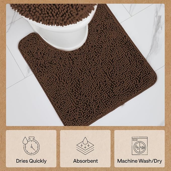 GORILLA GRIP Plush Absorbent Shaggy Chenille Bath Rug Mat - Image 7