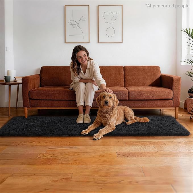 Ophanie Runner Rug for Hallway, 2x7 Washable Non-Slip Fluffy Soft Bedside Rugs - Image 6
