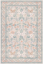 Rugxara 8x10 Pink Rugs for Bedroom Girls, Floral Washable Rug, Boho Area Rug - Image 6